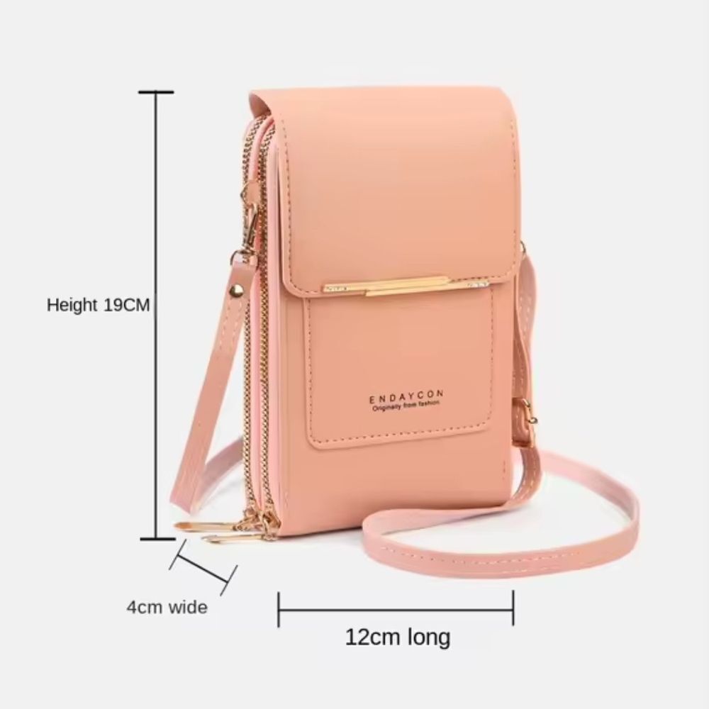 NEW Pink Crossbody Bag With Clear Cell Phone Window - Picture 3 of 16